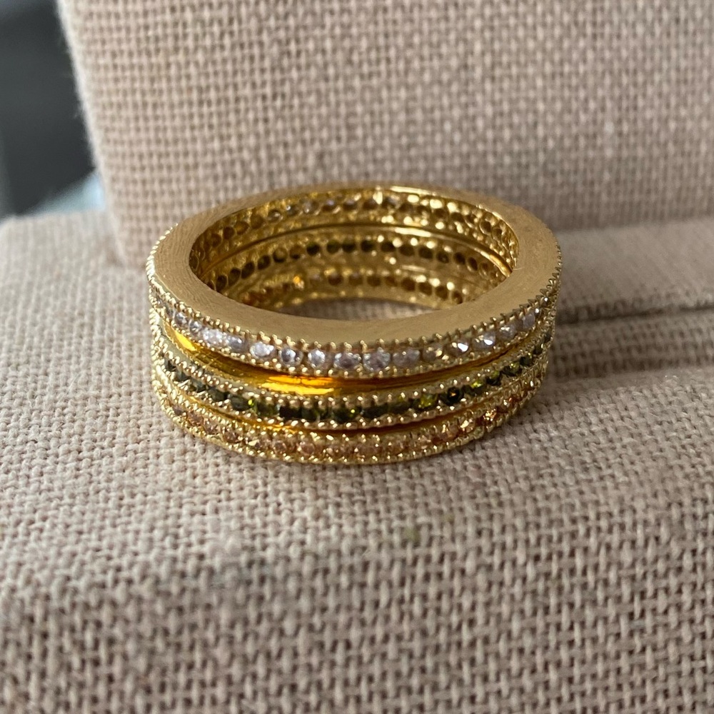 Gold-tone stackable rings (set of 3)
